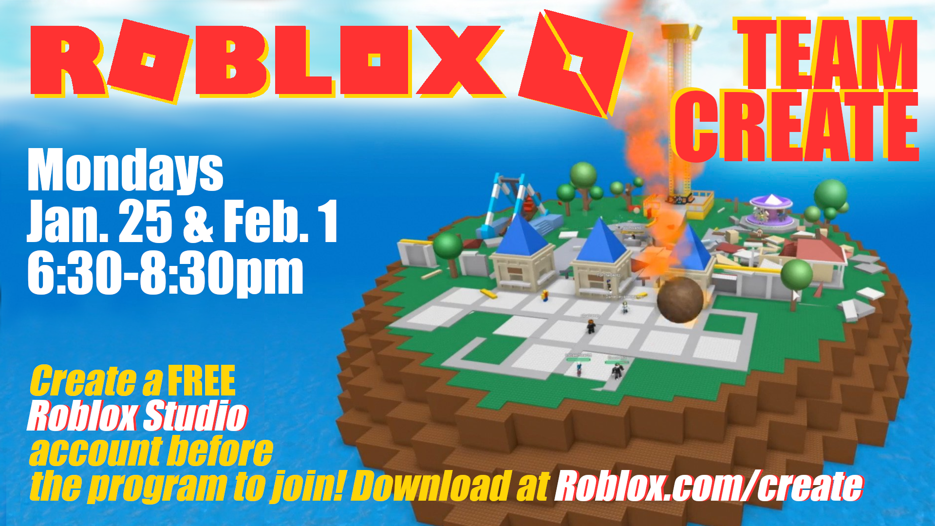 Online Roblox Team Create Sayville Library - roblox hot to team build