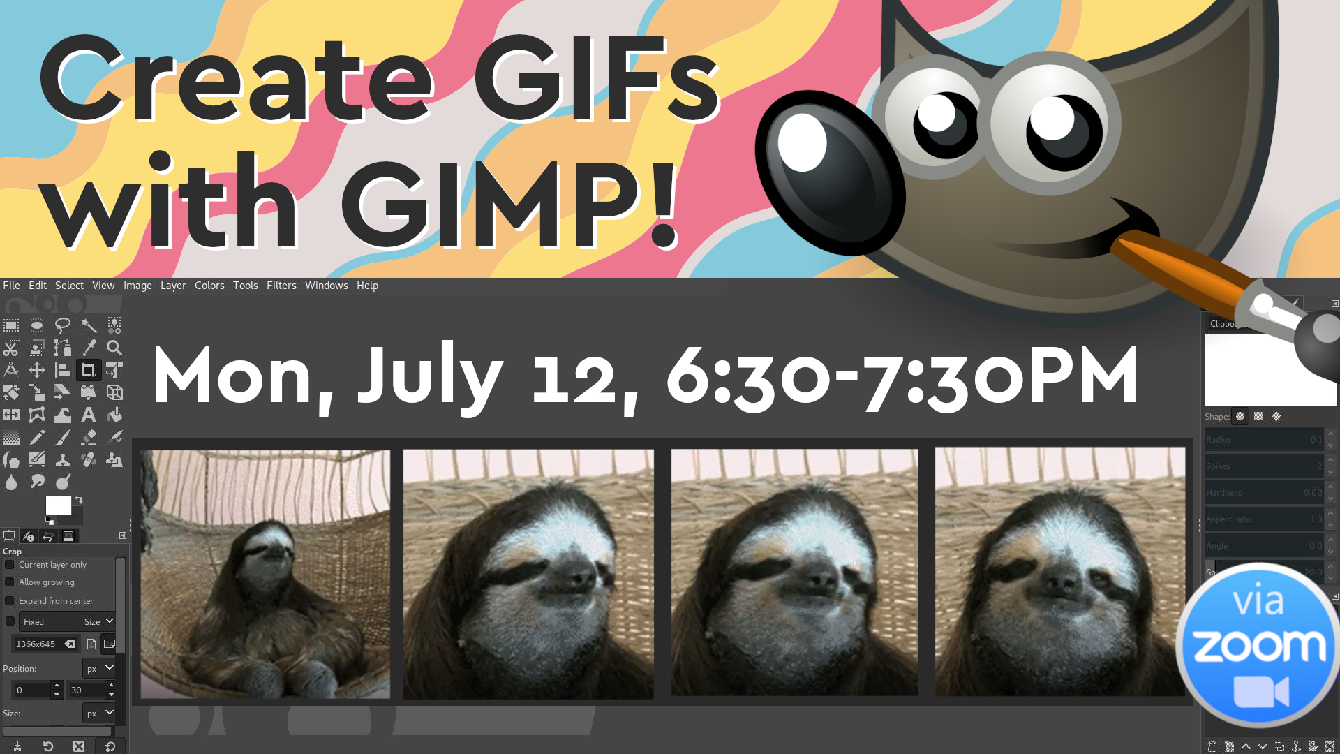 ONLINE: Create GIFs with GIMP!