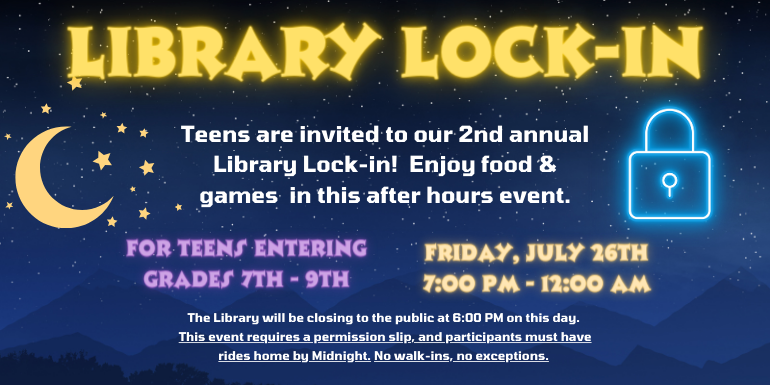 library lock in july 26