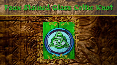 An image of the 'faux stained glass celtic knot' craft