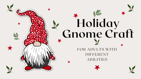 A cartoon image of a holiday gnome
