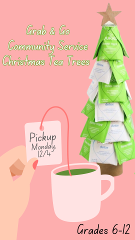 Tea Trees with a cup of tea and program details