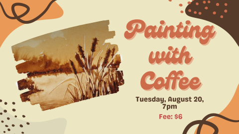 A landscape painted with coffee