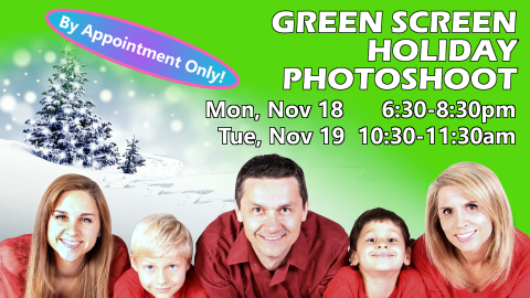 holiday green screen photo shoot