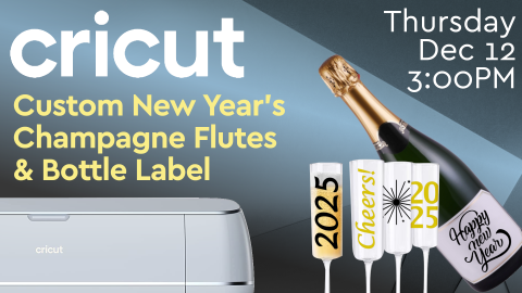 custom new year's eve champagne flute and bottle label