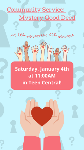 question mark background with hands holding hearts and program details