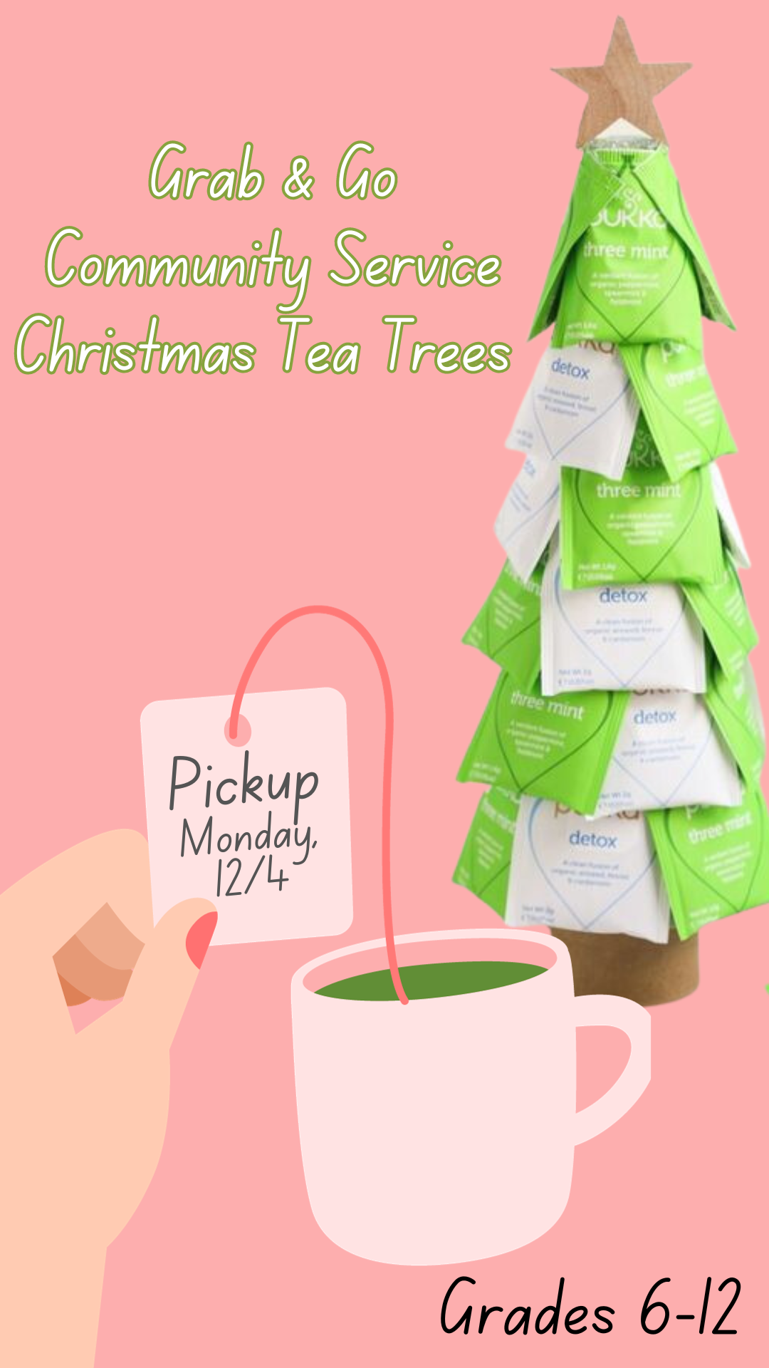 Tea Trees with a cup of tea and program details